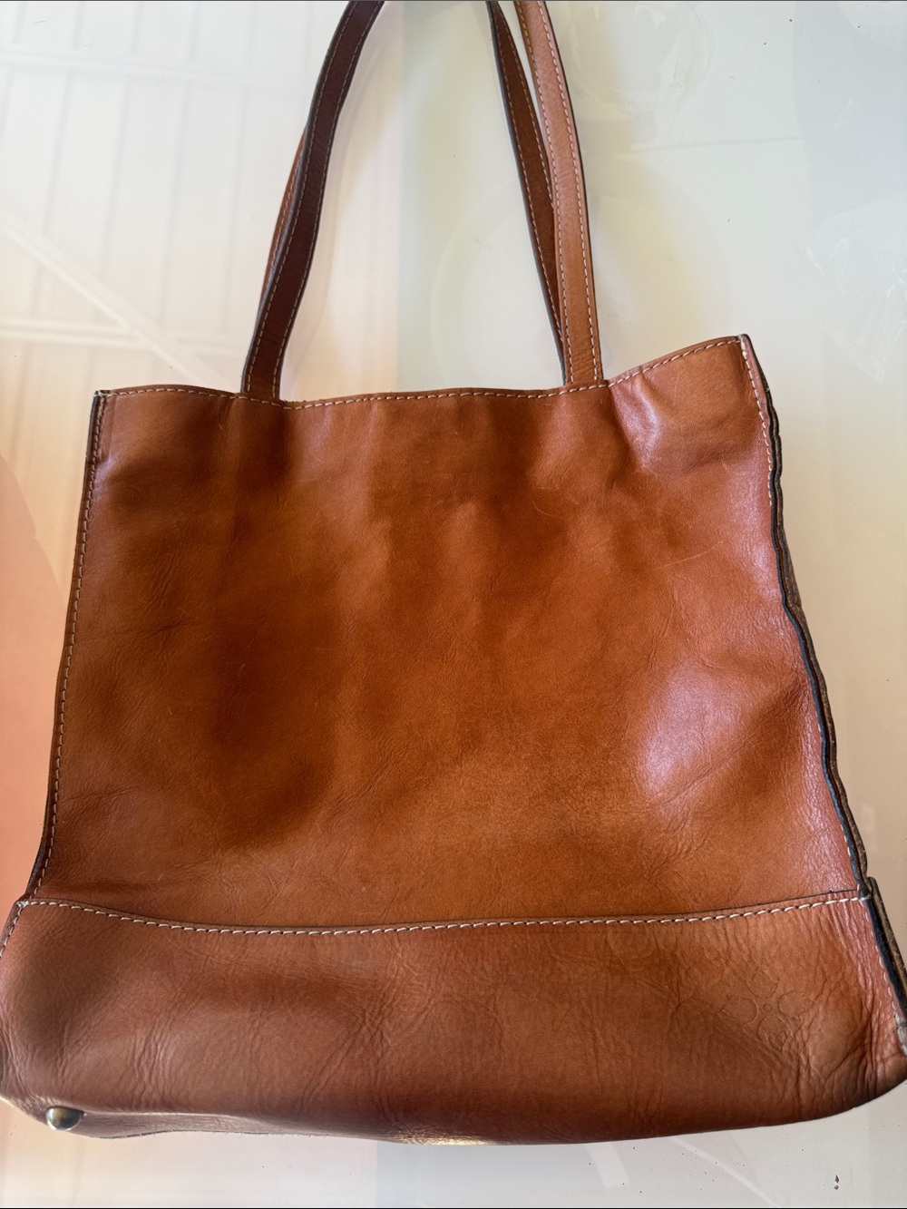 Patricia Nash Vintage Cognac Brown Leather Tote